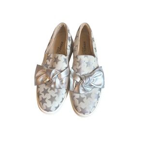 Vaneli Sport Silver Star‎ Bow Slip On Sneakers Womens 7.5 N Grey Metallic Flats